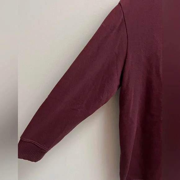 WILT Women’s Burgandy Crewneck Three Quarter Sleeve Sweatshirt - Size Medium - Picture 2 of 8